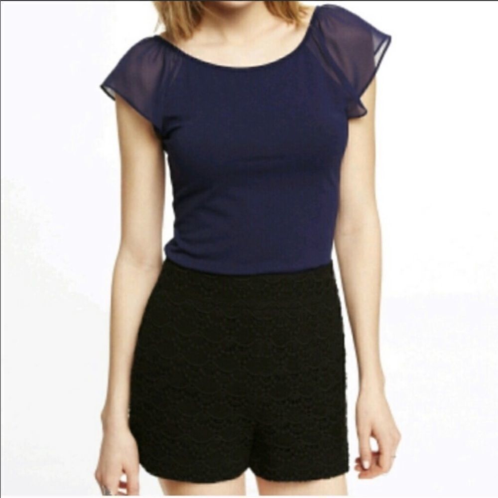 ✨Express Navy Mesh Blouse✨